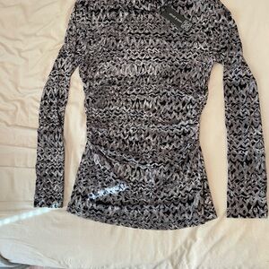 Cable & Gauge Monochrome Textured Long Sleeve Top